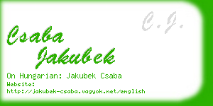 csaba jakubek business card